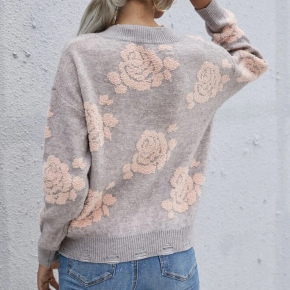 New Fall great floral print sweater - Picture 4 of 5